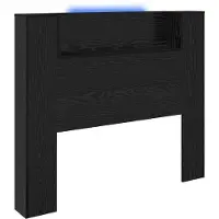 vidaXL Tête de lit avec espace de rangement et éclairage LED, en aggloméré chêne noir