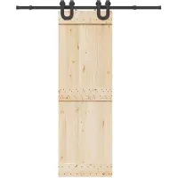 vidaXL Kit de ferrures pour portes coulissantes 183 cm acier noir