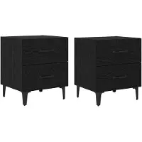 vidaXL Armoire de lit avec tiroir 2 pcs Chêne noir 40 x 35 x 47.5 cm