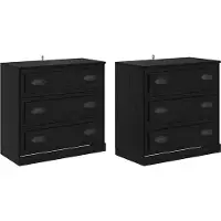 vidaXL Sideboards 2 pcs noir imitation chêne 70 x 35,5 x 67,5 cm