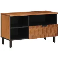 vidaXL Meuble TV avec étagère, finition brun acacia, 80 x 33 x 46 cm