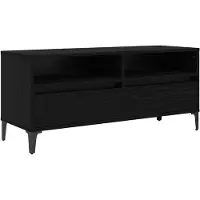 vidaXL Meuble TV noir imitation chêne 100 x 34,5 x 44,5 cm