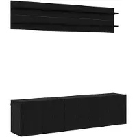 vidaXL Éléments TV 6 pcs Noir imitation chêne Bois composite