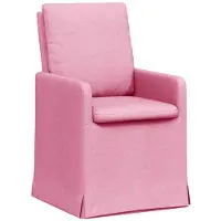 vidaXL : 2 chaises de salle à manger, tissu rose, 57 x 67 x 98 cm