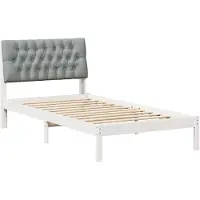 vidaXL Cadre de lit avec tête de lit rembourrée blanc 100 x 200 cm