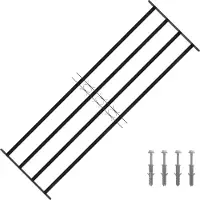 vidaXL Grille de fenêtre 175 x 60 cm, acier thermolaqué noir