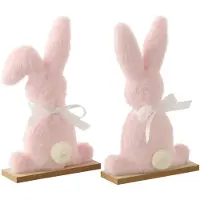 J-Line Lapin en polyester rose clair, petit, assortis, lot de 2