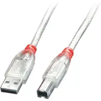 Lindy 41754 câble USB 3 m USB 2.0 USB A USB B Transparent