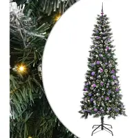 vidaXL Sapin de Noël artificiel Vert 240 cm PVC, plastique et acier