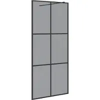 vidaXL Paroi de douche Walk-in Noir 90 x 195 cm Verre trempé