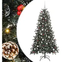 vidaXL Sapin de Noël artificiel Vert 180 cm PVC, plastique et acier
