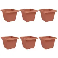 vidaXL Pot De Fleurs Carré 6 Pcs Rouge Brique 43 X 43 X 33.5 Cm