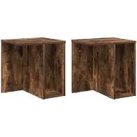 vidaXL Table d'appoint 2 pcs Chêne fumé 37 x 32 x 40 cm