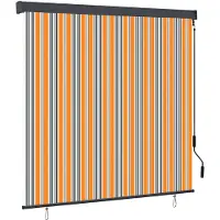 vidaXL Store jaune et bleu, 180 x 250 cm, tissu et aluminium
