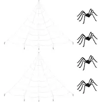 vidaXL Décoration d'araignée d'Halloween avec toiles 4 pcs noir et blanc