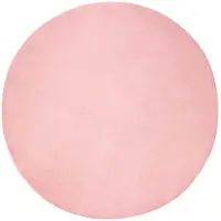 vidaXL Tapis antidérapant en Fourrure artificielle Olite Rose Ø 200 cm Polyester