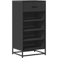 vidaXL Étagère à chaussures noir 48x38x97,5 cm bois d'ingénierie