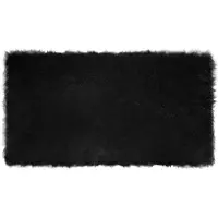 vidaXL Tapis en Peau de Mouton Synthétique Noir 60 x 110 cm Polyester