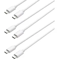 Cazy Câble de charge USB-C vers USB-C, câble de charge USB 2.0, 150cm, USB-C vers USB-C, Compatible avec iPhone et Samsung - 3 Pièces