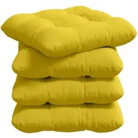 vidaXL Coussins de siège 4 pcs Jaune clair 40 x 40 x 12 cm tissu