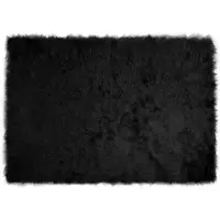 vidaXL Tapis en Peau de Mouton Synthétique Noir 140 x 200 cm Polyester