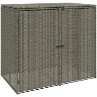 vidaXL Boîte de rangement pour poubelles, 2 pièces, gris, 130 x 80 x 115 cm, polyéthylène