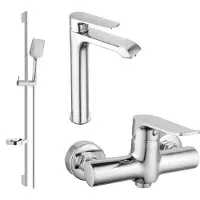 Mexen Pecos DS62 SET mitigeur lavabo + mitigeur douche avec accessoires, chrome (72714DS62-00)