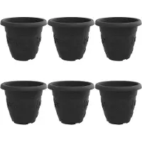 vidaXL Pot À Fleurs Rond 6 Pcs Noir Ø 26 X 21,5 Cm Plastique