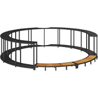vidaXL Bordure de spa avec espace de rangement Escalier en bois noir Poly rotin