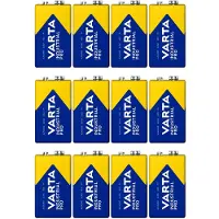 Varta 12 piles R9V R-9 6LR61 9V R-9 alcalines Industrial Pro