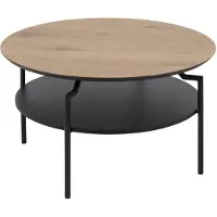 Ebuy24 Gold Table basse, Ø80 cm, noir.