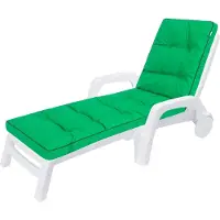 Hobbygarden Chaise longue Coussin pour Deckchair Coussin pour chaise longue - Coussin Hugo 201 x 55 x 8 cm, Vert