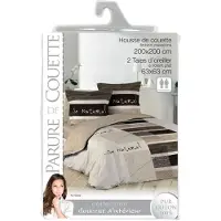 Douceur d'intérieur Linge de lit en coton naturel, 200 x 200 cm
