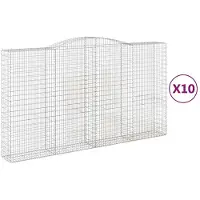vidaXL Gabions avec arc surélevé 10pcs. 400x50x220/240cm Fer galvanisé