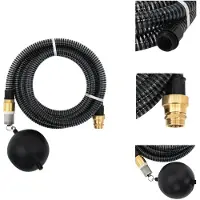 vidaXL Tuyau d'aspiration avec raccords en laiton noir 1,1" 7 m PVC - Tuyaux d'arrosage