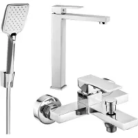 Mexen Uno R62 Mélangeur lavabo et baignoire avec accessoires, chrome (71413R62-00)
