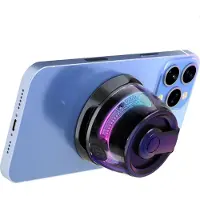 Cazy Haut-parleur magnétique sans fil, Compatible avec les appareils MagSafe, Lumières LED, Charge USB-C, 10 heures d'écoute, Noir