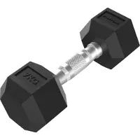 Tunturi Platinum Hexa Haltère - Caoutchouc - 1x 7kg - Noir
