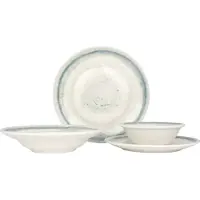 Bonna Set de vaisselle (Large) - Rivus Line - 24 pièces - 6 personnes - Porcelaine