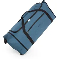 Hauptstadtkoffer blnbag M4 - Grand sac de voyage à roulettes XL avec 2 roulettes, sac à roulettes léger et pliable Travel Bag XXL bagages valise sac de voyage à roulettes 90L,Aquagrün