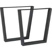 En.casa Piètement de table set de 2 'Lalling' pour table à manger bureau acier 72 x 55/75 cm noir