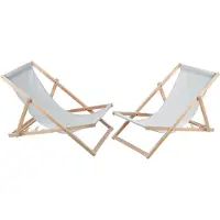 Woodok 2x bois de hêtre chaise de plage de jardin cendres chaises en bois idéal pour la plage balcon terrasse