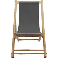 vidaXL Chaise longue bambou et toile gris foncé
