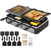 Zilan Gril à raclette | Gril à raclette Party pour 8 personnes | Avec surface de cuisson combinée