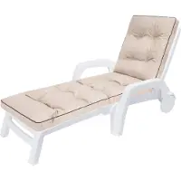 Hobbygarden Chaise longue Coussin pour Deckchair Coussin pour chaise longue - Coussin Hugo 201 x 55 x 8 cm, Beige