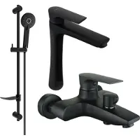Mexen Axel DF40 SET mitigeur bain et lavabo, noir (73813DF40-70)