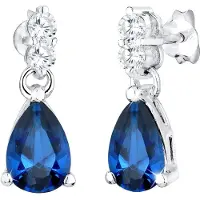 Elli Boucles d'oreilles 'Tropfen' saphir / argent