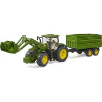 BRUDER John Deere 7r 350 Tractor With Loader And Trailer Doll Vert Enfants