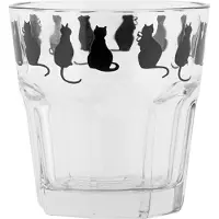 Clayre & Eef PWSGL0005 Verre transparent en forme de chat Ø 8x8 cm 200 ml