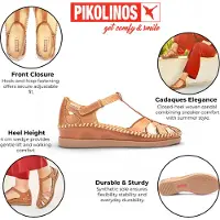 Pikolinos pour femme. W8K-0705C1 Sandales en cuir marron Cadaques (41), 3 à 5 cm, Velcro, Casuel